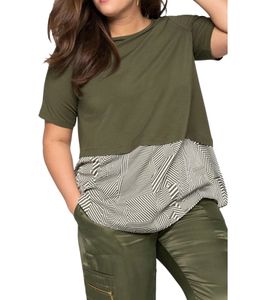 Camiseta de capas sheego para mujer, camisa de verano, tallas grandes 135028 Verde/Blanco/Negro