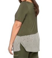 sheego Damen T-Shirt im Layer-Look Sommer-Shirt Große Größen 135028 Grün/Weiß/Schwarz sheego Damen T-Shirt im Layer-Look Sommer-Shirt Große Größen 135028 Grün/Weiß/Schwarz