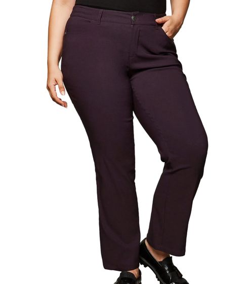 sheego Bengaline Stretch Pants, Modern Women's Casual Pants, Short Sizes, Plus Sizes 133991 Wine Red