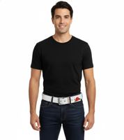 Cintura Guns N' Roses in stile vintage, taglia unica, 100 cm, con logo, cintura casual, BT104882GNR, bianco Cintura Guns N' Roses in stile vintage, taglia unica, 100 cm, con logo, cintura casual, BT104882GNR, bianco