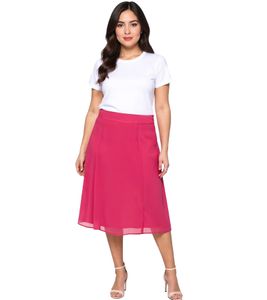 sheego Damen Rock in leicht ausgestellter Form Chiffon-Rock Große Größen 127158 Rosa sheego Damen Rock in leicht ausgestellter Form Chiffon-Rock Große Größen 127158 Rosa