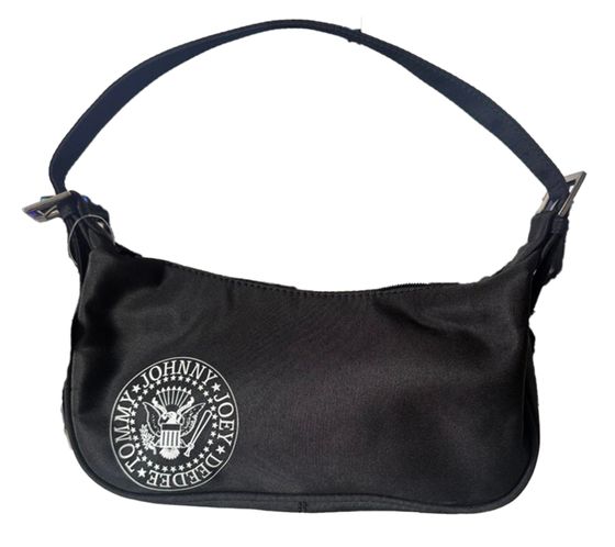 RAMONES Punk Rock Band Borsa a Tracolla da Donna con Tracolla Larga LM108440RAMO Nero/Grigio