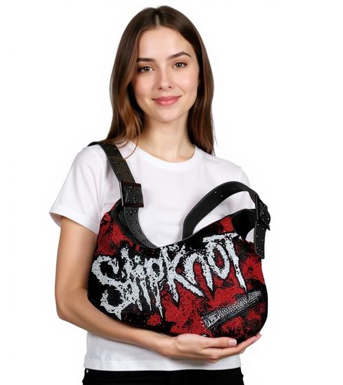 Borsa a tracolla Slipknot Metal Band, elegante borsa shopping, fan merchandise LB111185SLPO, nero/arancione/bianco