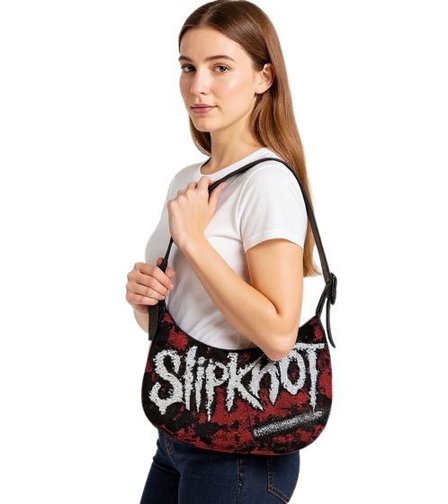 Slipknot Metal-Band Umhänge-Tasche stylische Einkaufstasche Fan-Artikel LB111185SLPO Schwarz/Rot/Weiß