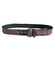Miami Ink Belt for Women or Men, Leather Belt, Adjustable Casual Belt, BT1068891MIK4, Black/Red