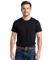 Miami Ink Belt for Women or Men, Leather Belt, Adjustable Casual Belt, BT1068891MIK4, Black/Red