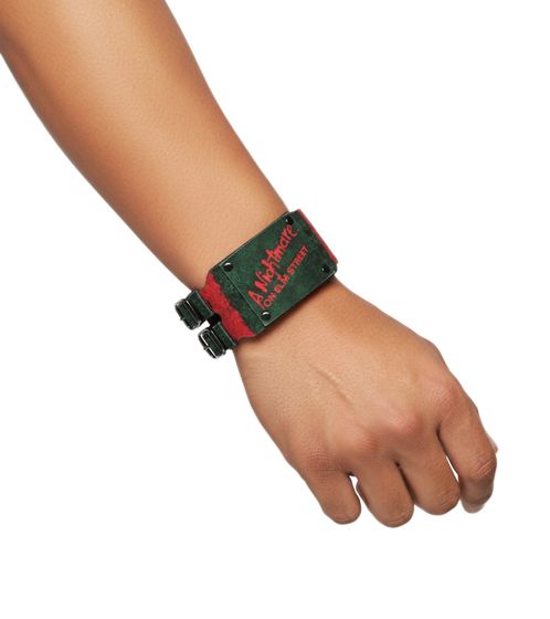 Braccialetto Nightmare on Elm Street con scritta, gadget per fan, gioielli da braccio, WB104748NOE3 Verde/Rosso Braccialetto Nightmare on Elm Street con scritta, gadget per fan, gioielli da braccio, WB104748NOE3 Verde/Rosso