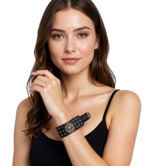 Bracciale HIM Rock Band con Logo Patch, Fan Merchandise, Braccialetto WB103954HIM3 Nero