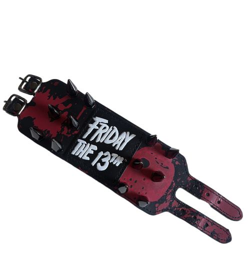 Bracciale Venerdì 13 Rock Band con Punte in Metallo, Merchandise per Fan, WB104747FTT3 Nero