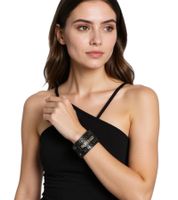 Bracciale From First to Last con borchie metalliche, Fan Merchandise, Gioielli da Braccio WB106307FTL3 Nero