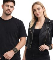 From First to Last Bracelet with Metal Studs Fan Merchandise Arm Jewelry WB106307FTL3 Black