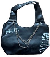 Borsa a tracolla da donna con tracolla larga, motivo: band punk rock degli HIM, LB103930HIM0, nera/grigia