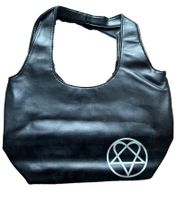 Borsa a tracolla da donna con tracolla larga, motivo: band punk rock degli HIM, LB103930HIM0, nera/grigia