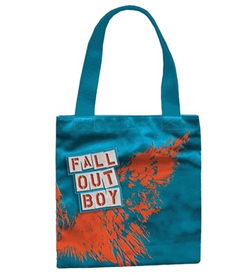 Borsa a tracolla Rock Band Fall Out Boy, elegante borsa per la spesa, fan merchandise, 31 x 33 x 3 cm, LB1078542FOB, blu