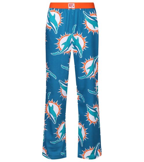 RE:COVERED X NFL Miami Dolphins - Pantalones de pijama de algodón para hombre, RCNFL1428L, Azul/Blanco