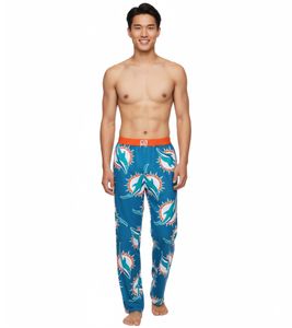 RE:COVERED X NFL Miami Dolphins Loungepants Herren Schlafanzug-Hose aus reiner Baumwolle Pyjama-Hose RCNFL1428 Blau/Weiß RE:COVERED X NFL Miami Dolphins Loungepants Herren Schlafanzug-Hose aus reiner Baumwolle Pyjama-Hose RCNFL1428 Blau/Weiß