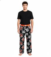 Pantalon de détente homme RE:COVERED X NFL Cincinnati Bengals avec logo de l'équipe, RCNFL1462, Noir/Blanc