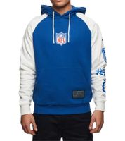 RE:COVERED X NFL Indianapolis Colts For the Shoe Sudadera con capucha para hombre con estampado de logotipo, sudadera de algodón, camiseta de manga larga, RCNFL1569 Azul/Blanco