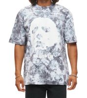RE:COVERED X John Carpenter`s Halloween Herren T-Shirt im Batikmuster Rundhals-Shirt Fan-Shirt RCSTC117 Grau/Weiß