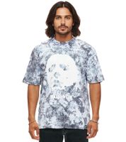 RE:COVERED X John Carpenter`s Halloween Herren T-Shirt im Batikmuster Rundhals-Shirt Fan-Shirt RCSTC117 Grau/Weiß
