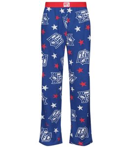 Pantaloni da salotto da uomo RE:COVERED X NFL Shield and Stars con logo NFL, pantaloni da pigiama in cotone, RCNFL1401, blu