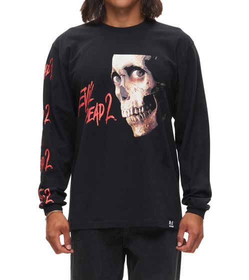 RE:COVERED X Studio Canal Evil Dead 2 - Camiseta de manga larga para hombre con estampado de cara de terror, algodón, RCSTC115, color negro