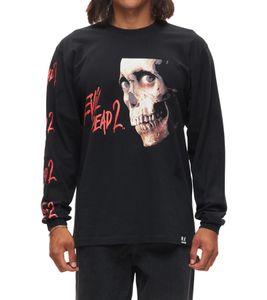 RE:COVERED X Studio Canal Evil Dead 2 - Camiseta de manga larga para hombre con estampado de cara de terror, algodón, RCSTC115, color negro