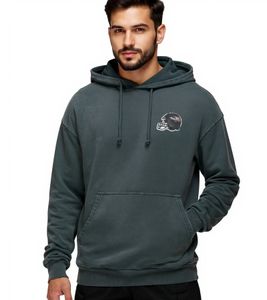 Sweat à capuche RE:COVERED X NFL Miami Baltimore Ravens pour homme avec écusson casque, sweat à capuche en coton, manches longues, RCNFL1316I, noir