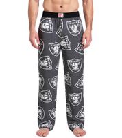 RE:COVERED X NFL Las Vegas Raiders Men's Lounge Pants with Team Logo, Cotton Pajama Pants, RCNFL1406 Gray