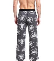 RE:COVERED X NFL Las Vegas Raiders Men's Lounge Pants with Team Logo, Cotton Pajama Pants, RCNFL1406 Gray