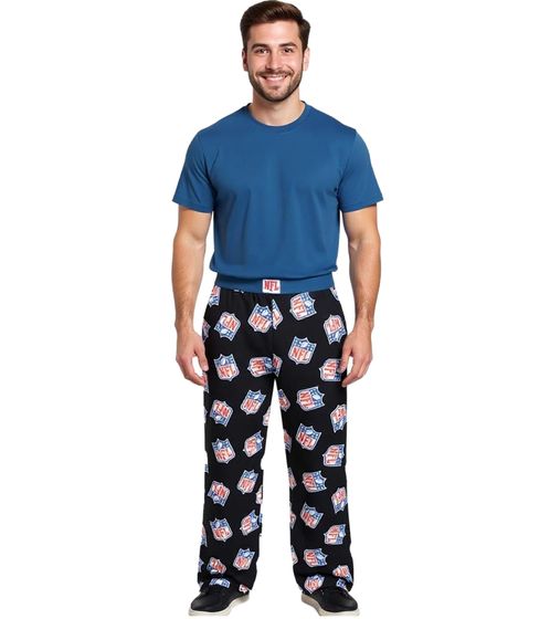 Pantaloni da pigiama da uomo RE:COVERED X Multi Shield con logo NFL RCNFL1404, neri