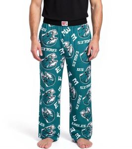 RE:COVERED X NFL Philadelphia Eagles Loungepants Herren Schlafanzug-Hose mit Team-Logo Baumwolle Pyjama-Hose RCNFL1461 Midnight-Grün