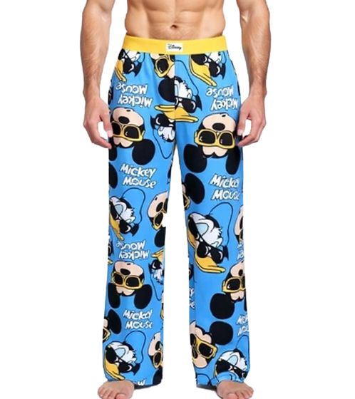 RE:COVERED X Disney Mickey y Donald Loungepants Pantalones de pijama para hombre Pantalones de pijama de algodón elegantes y cómodos RCDIF2105 Azul/Amarillo