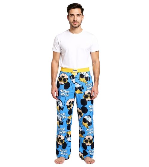 RE:COVERED X Disney Mickey y Donald Loungepants Pantalones de pijama para hombre Pantalones de pijama de algodón elegantes y cómodos RCDIF2105 Azul/Amarillo