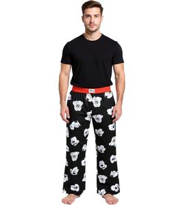 RE:COVERED X Disney Mickey Mouse Loungepants Herren Schlafanzug-Hose mit Mickey Mouse Print Baumwolle Pyjama-Hose RCDIF2106 Schwarz/Weiß RE:COVERED X Disney Mickey Mouse Loungepants Herren Schlafanzug-Hose mit Mickey Mouse Print Baumwolle Pyjama-Hose RCDIF2106 Schwarz/Weiß