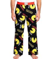 RE:COVERED X Pac-Man Caution I Bite Loungepants Herren Schlafanzug-Hose mit Pac-Man Allover-Print Pyjama-Hose RCPCM401 Schwarz/Gelb
