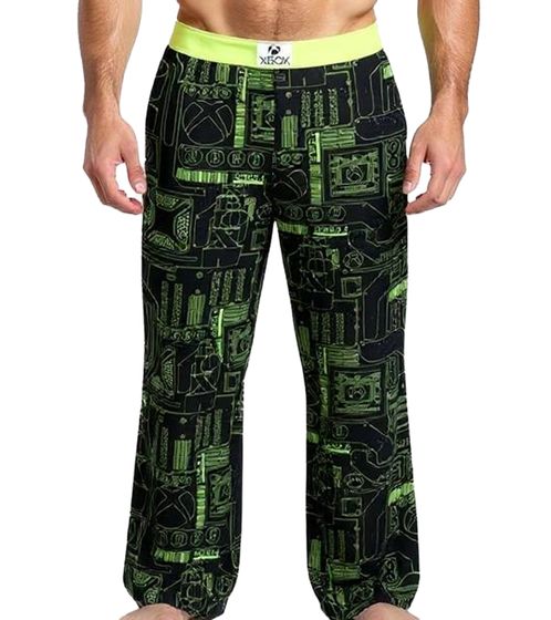 Pantaloni da pigiama da uomo RE:COVERED X XBOX Series X Digital Lounge Pants, eleganti pantaloni da pigiama, RCXBX122, nero/verde