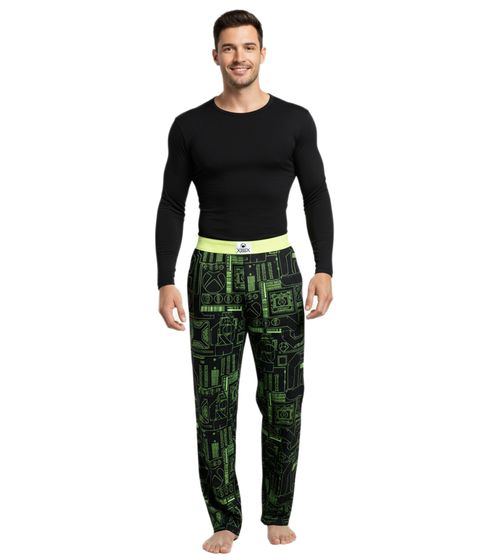 RE:COVERED X XBOX Series X Digital Loungepants Herren Schlafanzug-Hose stylische Pyjama-Hose RCXBX122 Schwarz/Neon-Grün