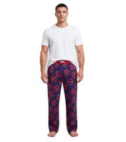 Pantaloni da pigiama RE:COVERED X MARVEL Deadpool Icon Repeat da uomo con stampa Deadpool PCMARV504 blu navy/rosso