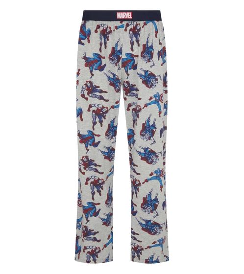Pantaloni da pigiama da uomo RE:COVERED X MARVEL Comics Hero con stampa dei personaggi Marvel, pantaloni da pigiama in cotone PCMARV500 grigio