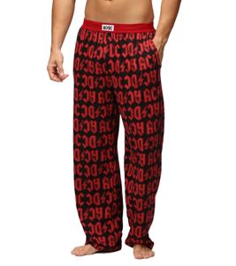 Pantalon de pyjama RE:COVERED X ACDC pour homme, imprimé ACDC intégral, RCPER923 Noir/Rouge