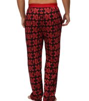 RE:COVERED X ACDC Loungepants Herren Schlafanzug-Hose mit ACDC Allover-Print Pyjama-Hose RCPER923 Schwarz/Rot