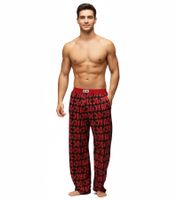 RE:COVERED X ACDC Loungepants Herren Schlafanzug-Hose mit ACDC Allover-Print Pyjama-Hose RCPER923 Schwarz/Rot