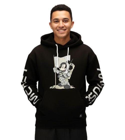 RE:COVERED X Disney Herren Kapuzen-Pullover mit Mickey Mouse-Print Baumwoll-Hoody Langarm-Shirt RCDIF2049 Schwarz RE:COVERED X Disney Herren Kapuzen-Pullover mit Mickey Mouse-Print Baumwoll-Hoody Langarm-Shirt RCDIF2049 Schwarz