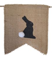 Oster-Girlande mit Aufschrift "Happy Easter" und weißen Schleifen Wimpel-Kette Hänge-Deko Dekoband 976192 Beige