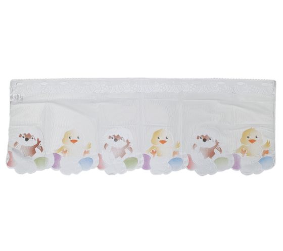 Tenda per finestra con motivo pasquale, 43x116 cm, semitrasparente, 903027 Bianco/Colorato
