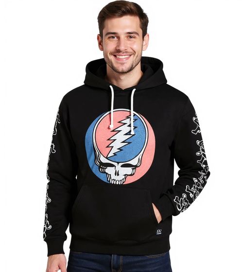 RE:COVERED X Grateful Dead Herren Kapuzen-Pullover mit Band Logo-Print Baumwoll-Hoody Langarm-Shirt RCWBROS170 Schwarz