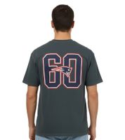 RE:COVERED X NFL New England Patriots Herren T-Shirt mit Logo-Print Baumwoll-Shirt Rundhals-Shirt MMNFL1207 Grau