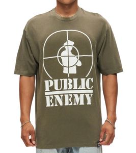 RE:COVERED X PUBLIC ENEMY Herren T-Shirt Baumwoll-Shirt mit großem Print Rundhals-Shirt RCBVD3836 Khaki RE:COVERED X PUBLIC ENEMY Herren T-Shirt Baumwoll-Shirt mit großem Print Rundhals-Shirt RCBVD3836 Khaki