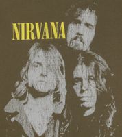 RE:COVERED X NIRVANA Herren T-Shirt Baumwoll-Shirt mit großem Band-Print Rundhals-Shirt RCMERCT168 Khaki